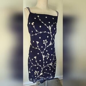 Vintage Embroidered Slip Dress by Esprit de Corp SZ 7/8